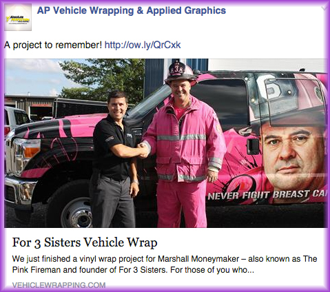 AP Vehicle Wrapping Link to Website - Facebook Business Page